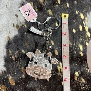 Blinged Cow Keychain.